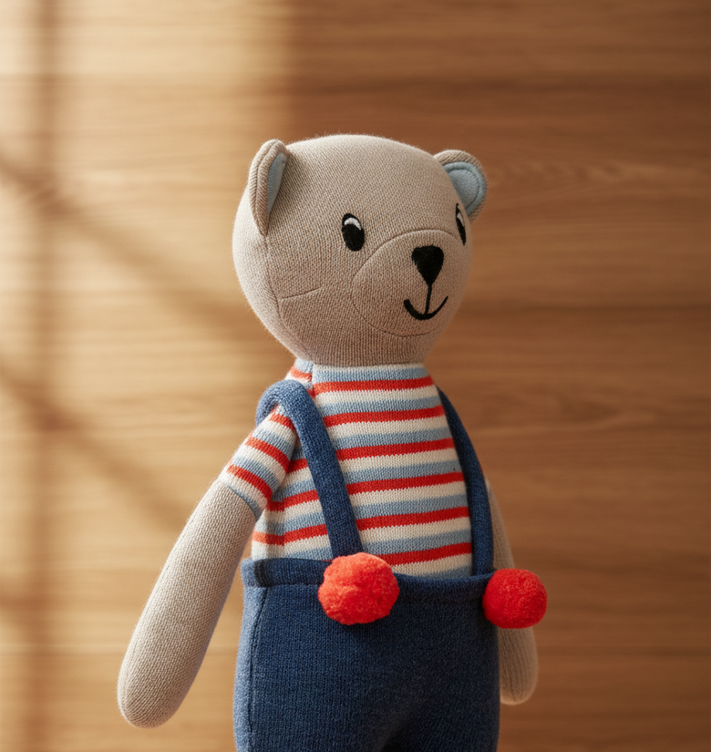 Pomme Knitted Dressed Teddy Bear