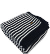 Black With White Strips Knitted Cotton Throw