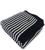 Black With White Strips Knitted Cotton Throw