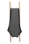 Black With White Strips Knitted Cotton Throw
