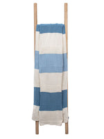 Load image into Gallery viewer, Blue White Knitted Cotton Throw
