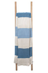 Blue White Knitted Cotton Throw