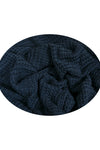 Black With White Border Knitted Cotton Throw