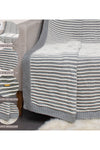 Gray With White Strips Knitted Cotton Throw
