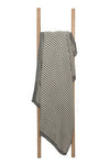 Gray With White Strips Knitted Cotton Throw