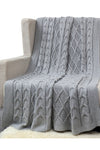 Gray Knitted Cotton Throw