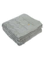 Load image into Gallery viewer, Gray Knitted Cotton Throw
