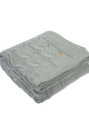 Gray Knitted Cotton Throw