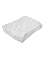 Load image into Gallery viewer, Ivory Twisted pattern Knitted Cotton Throw