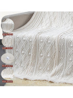 Load image into Gallery viewer, Ivory Twisted pattern Knitted Cotton Throw