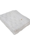 Ivory Twisted pattern Knitted Cotton Throw