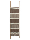 Ivory Brown pattern Knitted Cotton Throw