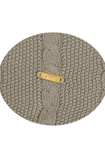 Brown Twisted  Pattern With Border Knitted Cotton Throw