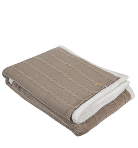 Brown Twisted  Pattern With Border Knitted Cotton Throw
