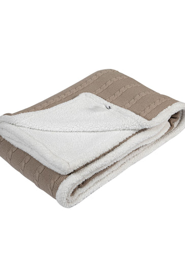 Brown Twisted  Pattern With Border Knitted Cotton Throw