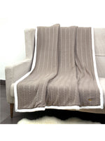Load image into Gallery viewer, Brown Twisted  Pattern With Border Knitted Cotton Throw