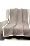 Brown Twisted  Pattern With Border Knitted Cotton Throw