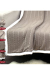 Brown Twisted  Pattern With Border Knitted Cotton Throw