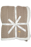 Brown Twisted  Pattern With Border Knitted Cotton Throw