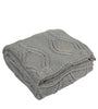 Knitted Grey Melange Broad Cable Knit Throw