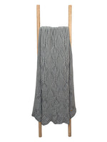 Load image into Gallery viewer, Knitted Grey Melange Broad Cable Knit Throw