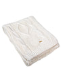 Knitted Ivory Cable Texture Knit Throw