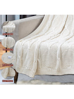 Load image into Gallery viewer, Knitted Ivory Cable Texture Knit Throw