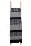 Knitted Navy Grey Hounds Tooth Pattern Throw
