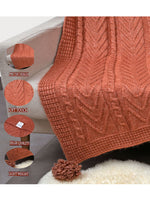 Load image into Gallery viewer, Knitted Brow Texture Knit Throw with Tassels