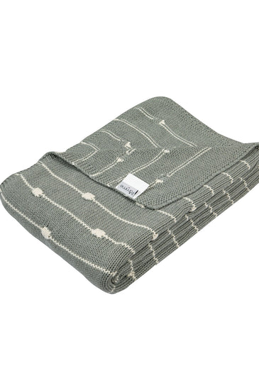 Knitted Grey Melange Texture Knit With 3D Bubble Knit Throw