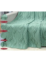 Load image into Gallery viewer, Knitted Green Texture With Cable Knit Throw