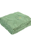Knitted Green Texture With Cable Knit Throw