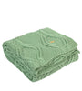 Knitted Green Texture With Cable Knit Throw