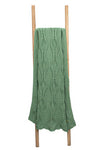 Knitted Green Texture With Cable Knit Throw