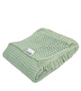 Knitted Green Texture Knit With Chunky Knit Throw