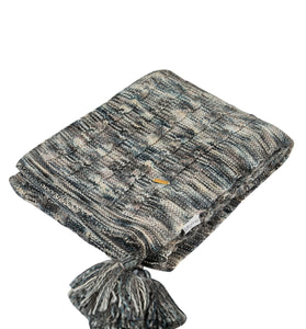 Knitted Grey Beige Space Dye Texture Knit Throw