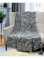 Load image into Gallery viewer, Knitted Grey Beige Space Dye Texture Knit Throw