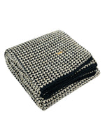 Load image into Gallery viewer, Knitted Navy Ivory with Gold Lurex Glitter Texture Knit Throw