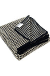 Knitted Navy Ivory with Gold Lurex Glitter Texture Knit Throw