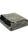 Knitted Navy Ivory with Gold Lurex Glitter Texture Knit Throw
