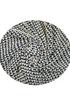 Knitted Navy Ivory with Gold Lurex Glitter Texture Knit Throw