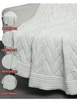 Load image into Gallery viewer, Knitted Basket Knit Ivory Chunky Knit Luxry Throw