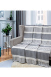 Knitted Cable With Chnille Stripe Texture Knit Luxry Throw