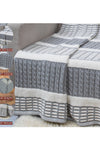 Knitted Cable With Chnille Stripe Texture Knit Luxry Throw