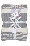 Knitted Cable With Chnille Stripe Texture Knit Luxry Throw