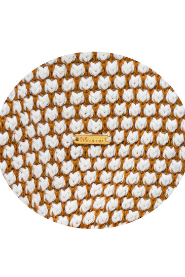 Knitted Yellow With Ivory Bubble Knit Texture Throw