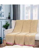 Load image into Gallery viewer, Knitted Yellow With Ivory Bubble Knit Texture Throw