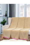 Knitted Yellow With Ivory Bubble Knit Texture Throw