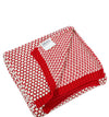 Knitted red with ivory bubble knit texture throw