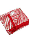 Knitted red with ivory bubble knit texture throw